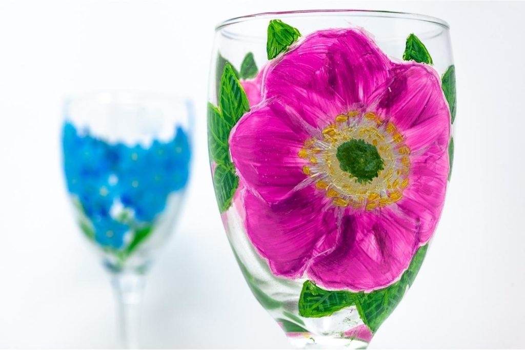 Painted wine glasses