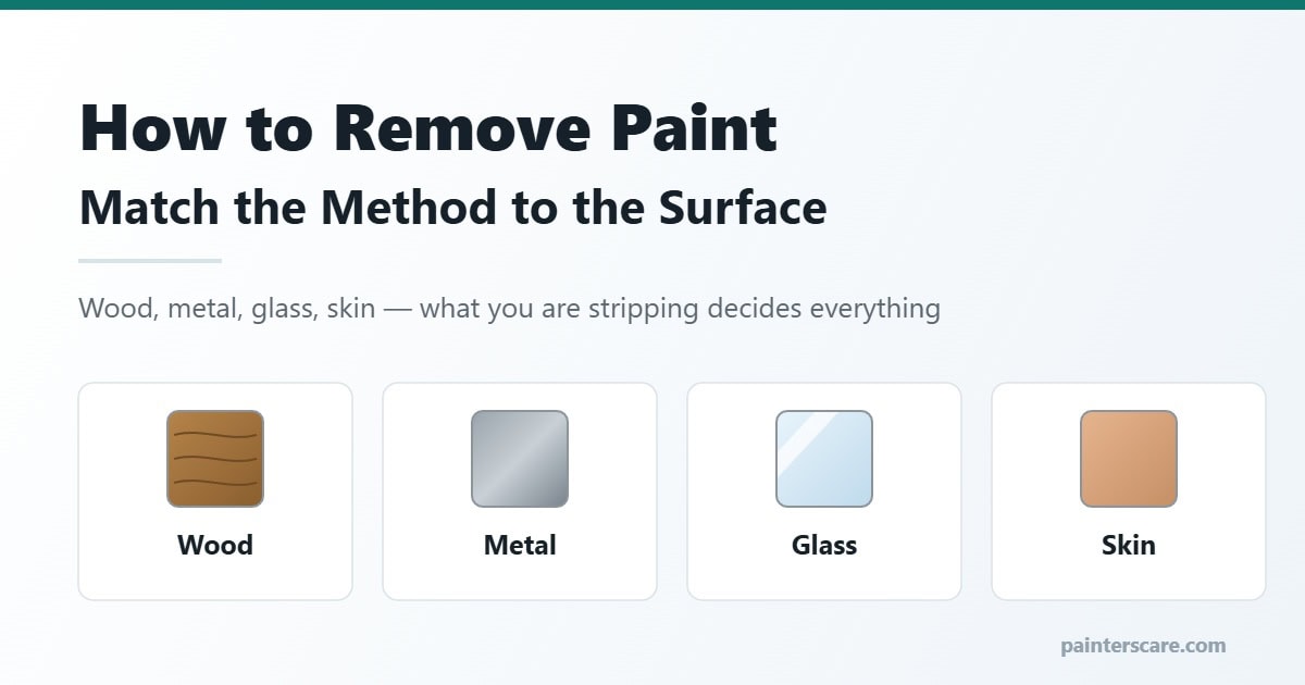 How to remove paint by matching the method to the surface, showing wood, metal, glass and skin