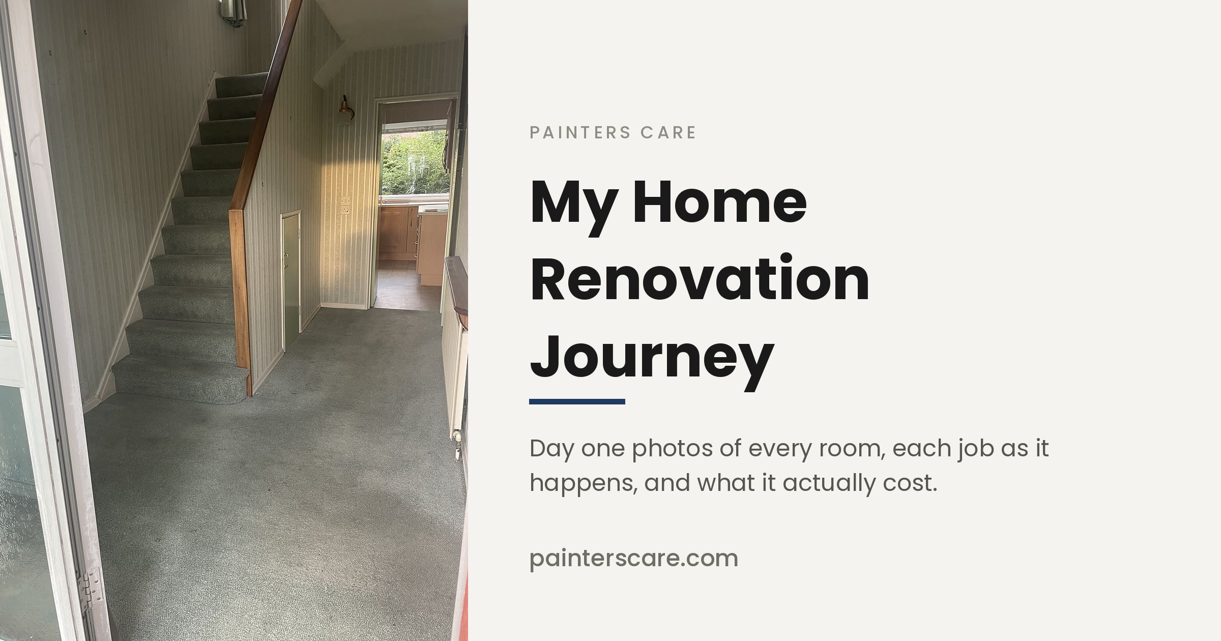 My Home Renovation Journey: day one photos of every room, each job as it happens, and what it actually cost.
